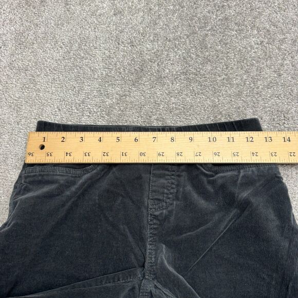 Talbots Petites Pull On Corduroy Pants Womens P Dark Gray Straight Leg Casual - Picture 8 of 10